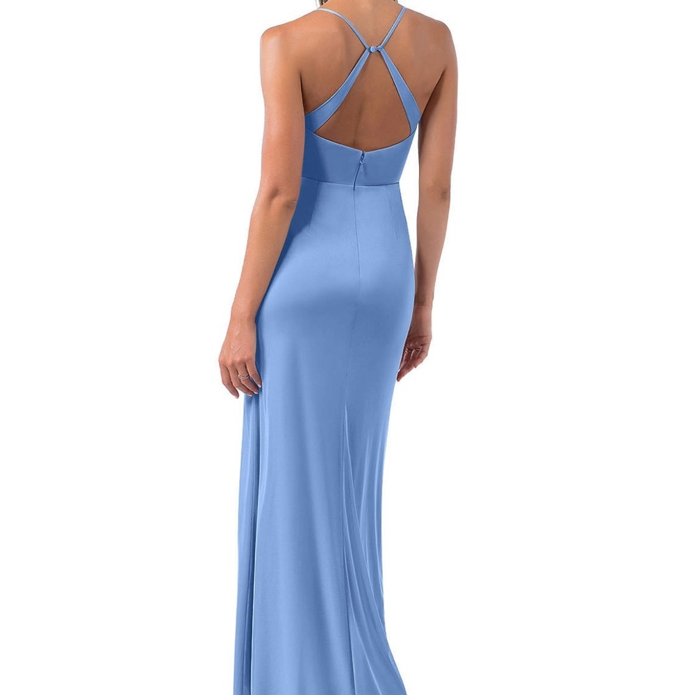Kalea bridesmaid steel blue dress from Azazie